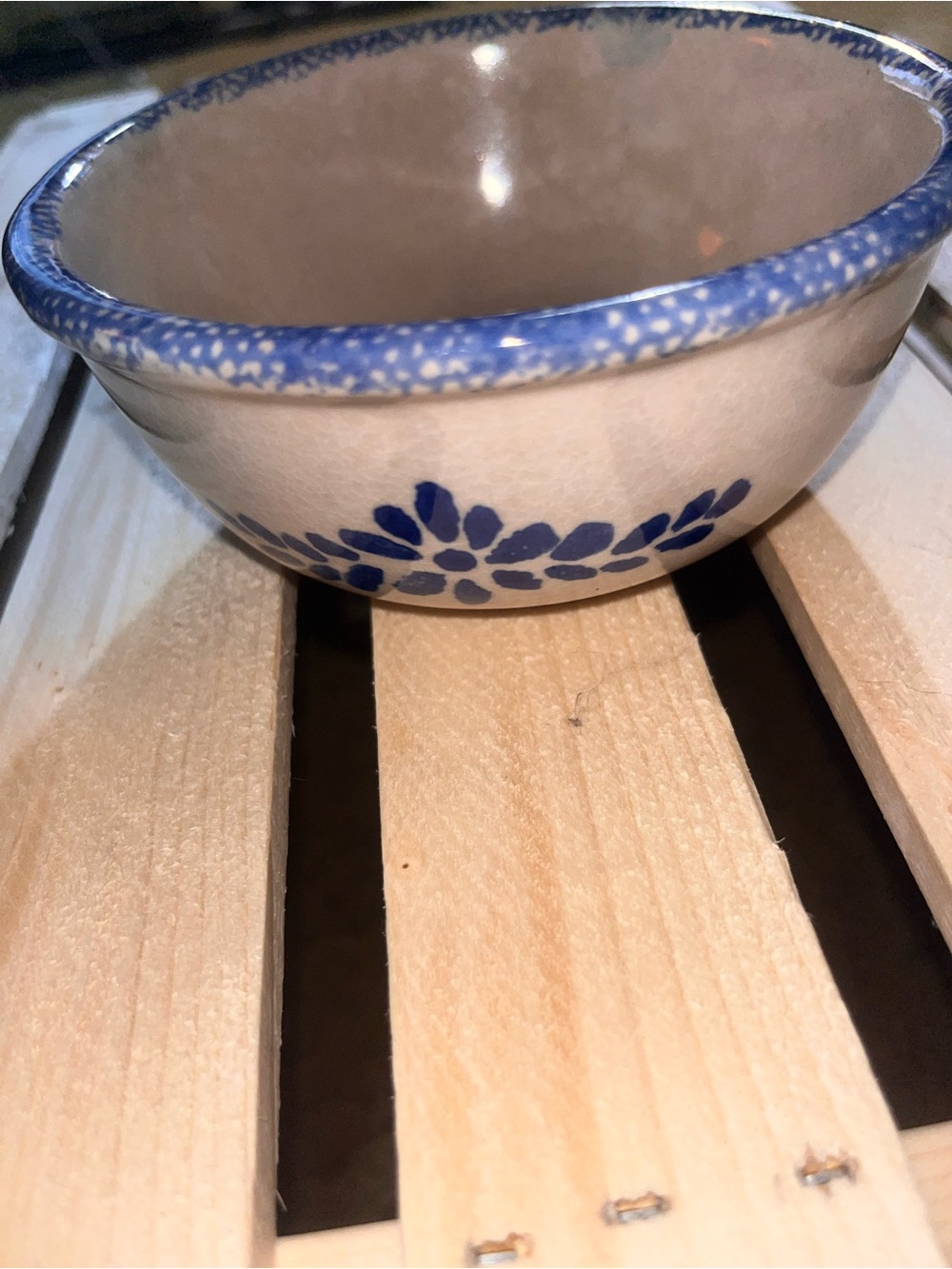 Pfaltzgraff Hand-Painted Blue Floral Ceramic Bowl - White and Blue